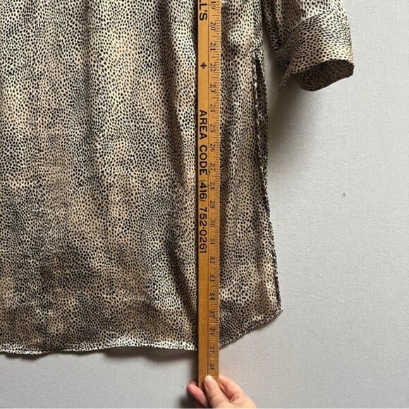 Zara Leopard Print Button Down Tunic Blouse Sz M - Picture 10 of 11